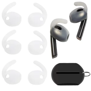 Luckvan Silicone Galaxy Buds 3 Ear Hooks, Earbuds Cover for Samsung Galaxy Buds3 Replacement Ear Tips Galaxy Buds3 Wing Tips, Transparent 3 Pairs