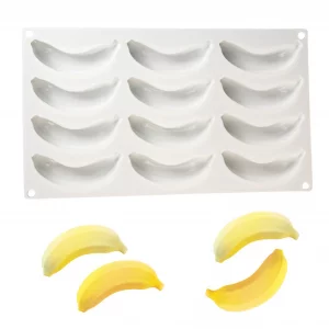 OCPO KITCHEN 3D Banana Shape Silicone Molds for Baking Mousse Cake, 3D Silicone Baking Mold for Candy Pastry Chocolate Truffle Cupcake Jelly Cookie P