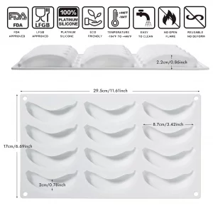 OCPO KITCHEN 3D Banana Shape Silicone Molds for Baking Mousse Cake, 3D Silicone Baking Mold for Candy Pastry Chocolate Truffle Cupcake Jelly Cookie P