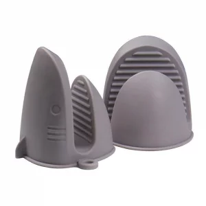 Oven Mitts?Mini Oven Gloves Silicone Heat Resistant Cooking Pinch Mitts Potholder for Air Fryer Kitchen Cooking & Baking (Grey)