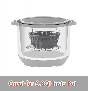 Webake 7 Inch Fluted Tube Pan Non-stick, Heavy Duty Carbon Steel Kugelhopf Cake Baking Mold for 6QT 8QT Insta Pot