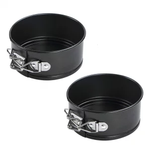 Webake 4.3 Inch Mini Springform Pan Set of 2 Pieces Cheesecake Pans with Removable Bottom Deep Dish Pans Round Cake Molds IP Accessories for Mini Che
