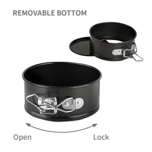 Webake 4.3 Inch Mini Springform Pan Set of 2 Pieces Cheesecake Pans with Removable Bottom Deep Dish Pans Round Cake Molds IP Accessories for Mini Che