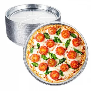 GDOODM 50 Pack Aluminum Pizza Pans Foil Pizza Pans, 11 Inch Round Disposable Pizza Pan Foil Focaccia Pan, Chocolate Cookies Cake Tin, Serving Platter