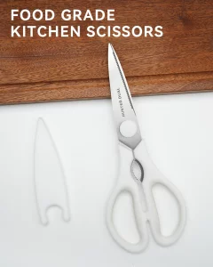 Kitchen Scissors for Food, HUNTER.DUAL Heavy Duty Come Apart Poultry Shears for Cooking, All Purpose for Cutting Chicken, Meat, Fish & Vegetables (Wh