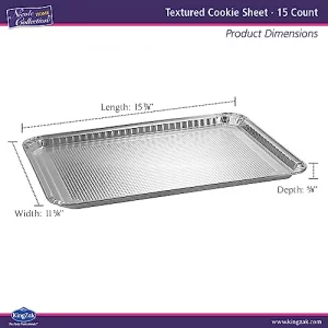 Aluminum Pans Half Size Textured Cookie Sheet 15 Count Durable Nonstick Baking Sheets 15.87