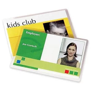 Fellowes 5220701 Pouch ID TAG Punched SELF Adhesive 5MIL