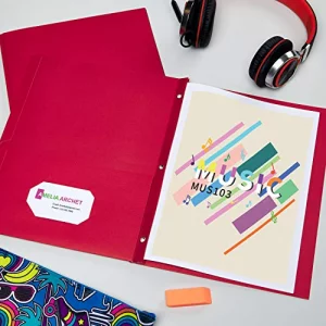 Avery Two Pocket Folders with 3 Prong Fasteners, Holds 70 Sheets, 25 Red Folders (47979)