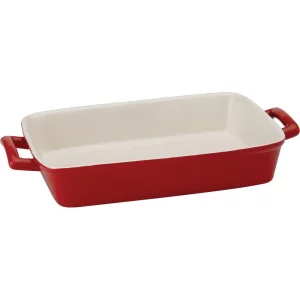 Mrs. Andersons Baking Oblong Rectangular Baking Dish Roasting Lasagna Pan, Ceramic, Rose, 13-Inches x 9-Inches x 2.5-Inches