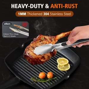 Hotec Stainless Steel Kitchen Tongs Set of 2 - 9