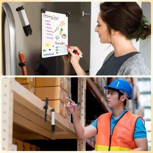 Gscocl 3PCS Silicone Magnetic Pen Pencil Holder,2025 New Upgraded Bear Shape,Cute Design Practical Decoration,Suitable for Refrigerator,Whiteboard,Me