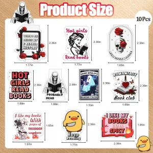 10Pcs Funny Magnetic Bookmarks Cute Magnet Page Clips for Book Reading, Spicy Fairytale Book Page Clips for Women Work Adults Travel School Teacher O