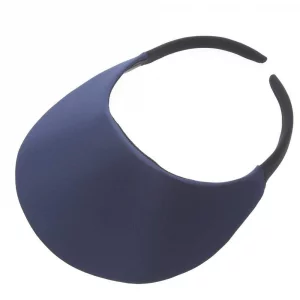 No Headache Round Brim Womens Sun Visor Ultra-Light Golf Tennis Beach Boating +50 UVP Navy Blue