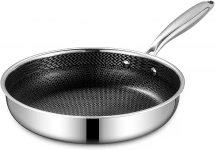 housmat 10-Inch Nonstick Frying Pan, PFOA-Free Hybrid Skillet with Stay-Cool Handle & Oven Safe Dishwasher Safe, Compatible with All Stovetops Includ