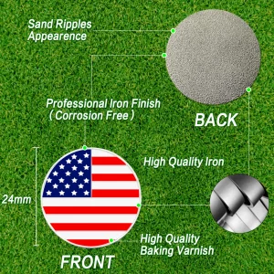 FINGER TEN Golf Ball Markers 3 Pcs with 3 Pack Hat Clip Value Gift Set, Mark Pattern USA, Eagle, Ribbon in Choice for Men Women Kid (3 USA Flag)