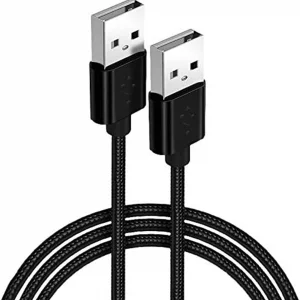 AICHESON 2 Pack Type A to Type A Male Cable for Laptop Cooling Pads - 2ft/60cm USB A to USB A Black for Laptop Cooler