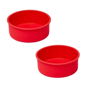 saphe 10 Inch round Cake Pans (2Packs) - Non-Stick Mini Round Baking Pans, Silicone Cake Molds for Small Layer Cakes and Desserts (10 inch)