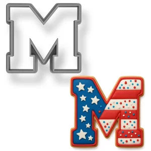 Mighty Gadget Varsity Letter M Cookie Cutter 3 Inch (Random Color)