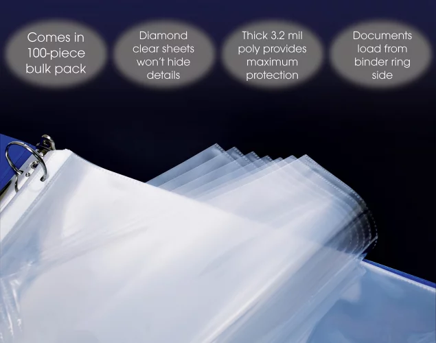 Diamond Protectors Racking GOLD SEAL 100 Pack 11x17 Inch Heavyweight Diamond Clear Sheet ...