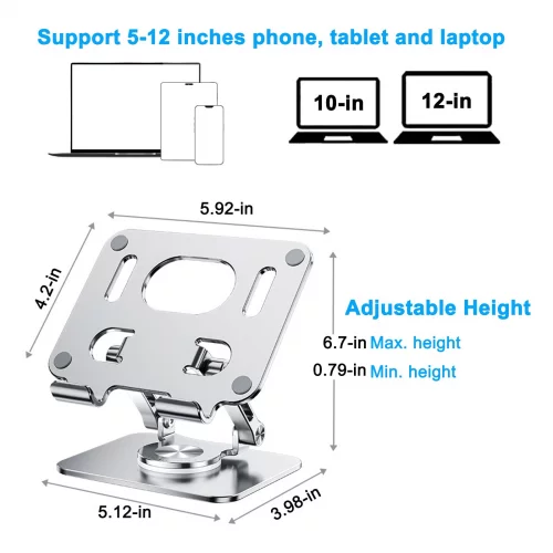 Tablet Desk Riser DCHAV Foldable Adjustable Drawing Tablet Stand for Desk iPad Holder ...