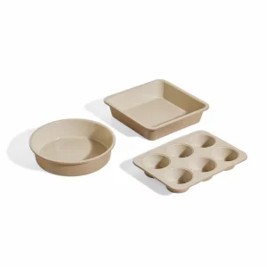 Our Place Wonder Oven Bakers Kit  3-Piece Toxin-Free Ceramic Nonstick Bakeware Set (8 Round, 8 Square, 6-Cup Muffin Pan) - Oven-Safe up to 450F 