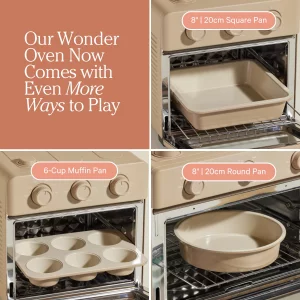 Our Place Wonder Oven Bakers Kit  3-Piece Toxin-Free Ceramic Nonstick Bakeware Set (8 Round, 8 Square, 6-Cup Muffin Pan) - Oven-Safe up to 450F 