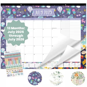 bloom daily planners Desk Calendar 2025-2026 - Academic Year Large Wall Calendar (July 2025 - July 2026) - 21 x 16 Desktop & Hanging Monthly Planne