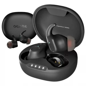 GEARit True Wireless Earbuds Compatible with iPhone & Android - 20H Playtime - HD Sound Clarity - IPX5 Water-Resistant & Sweatproof - Secure All-Day 