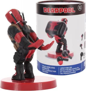 Exquisite Gaming: Buds Pro & Holdems Bundle - Deadpool - Wireless Bluetooth Earbuds & Case, Character Device Holder/Figure, Licensed Marvel Set