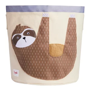 3 Sprouts Canvas Storage Bin - Laundry and Toy Basket for Baby and Kids, Sloth