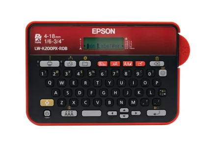 LABELWORKS Epson LW-K200PX-RDB Portable QWERTY Keyboard Label Maker for Home & Hobbies  Craft, Organize, and Personalize - Red Black Printer