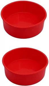 2pcs 6 Inch Silicone Cake Pan for Baking, Round Cake Molds Pan Silicone Baking Molds Non-Stick Quick Release Suitable for Cheesecake Chocolate Cake B