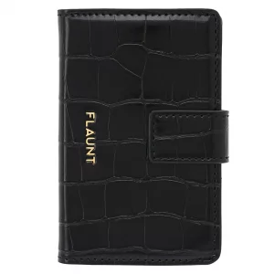 FLAUNT MagSafe Phone Wallet/Card Holder - Crocodile Faux Leather - Compatible with MagSafe Phone Case or Cover - Easily Snap On and Off - Holds Up To