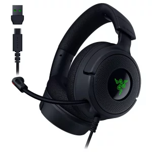 Razer Kraken V4 X Wired Gaming Headset: 40 mm Drivers - Cardioid Mic - Memory Foam Cushions - Chroma RGB Lighting - Type C & Type A Cable - for PC, M
