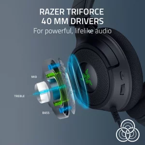 Razer Kraken V4 X Wired Gaming Headset: 40 mm Drivers - Cardioid Mic - Memory Foam Cushions - Chroma RGB Lighting - Type C & Type A Cable - for PC, M