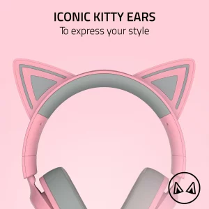 Razer Kraken Kitty V3 X Wired Gaming Headset: Kitty Ears - HyperClear Cardioid Mic - 40 mm Drivers - 7.1 Surround Sound - Comfy Ear Cushions - Cross-