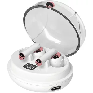 Gabba Goods TrueBuds Chrome Wireless Premium Earbuds with Charging case for Bluetooth Ear Buds (White)