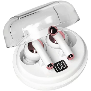 Gabba Goods TrueBuds Chrome Wireless Premium Earbuds with Charging case for Bluetooth Ear Buds (White)