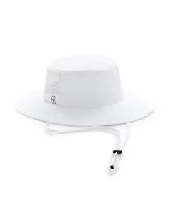 PGA TOUR Mens Solar Golf Bucket Hat with Chin Strap, Bright White, One Size