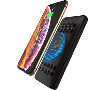 12000mAh Wireless Power Bank with Anti-Slip Suction Cups, 18W USB-C Fast Charging Compatible with iPhone 16, 15, 14, 13, 12, 11, X, XS, XR, and Samsu