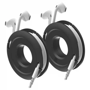 Side Winder Mini and Max Headphone, Earbud and Charging Cable Winder and Organizer Perfect for Wrapping Earbuds and Cords for Travel and Organization