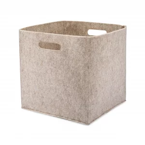 Parker Baby Felt Foldable Storage Cube - 11 Inch Nursery Cubby Bin for Cube Organizer, Closet Organizers and Storage Toy Bin, Rope Baskets Bins for T
