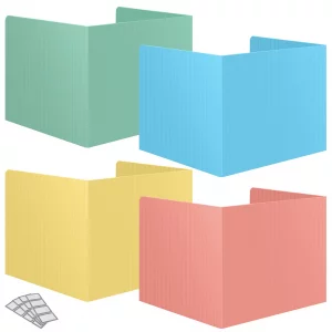 16 Pack Desk Privacy Folders for Students Desk Divider - Designer Pastel Color Privacy Folders for Students - Easy to Clean Strong Plastic Privacy Sh