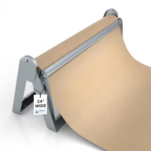 Bryco Goods 24 Inch Paper Roll Dispenser and Cutter, Wall Mountable & Non-Slip Tabletop, Heavy-Duty Steel Frame  Kraft, Butcher, Freezer, Wrapping P