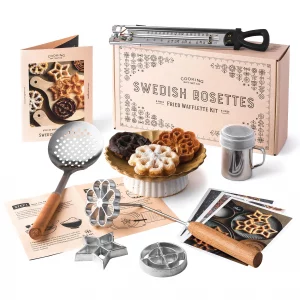 Swedish Rosettes Cooking Gift Set | Bunuelos Mold Baking Gifts for Mom Rosettes Iron Set with Handle for Chefs Funnel Cake Kit for Scandinavian Cooki