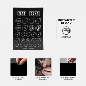 Silent Pocket SLNT Webcam Privacy Stickers for Camera Lens Privacy (Black Out) - Blocks Hackers' Spying, Recording and Eavesdropping, Fits Laptops, P