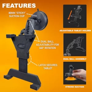 iBOLT TabDock BizMount Heavy Duty Tablet Mount with Suction Cup Base  Universal 7