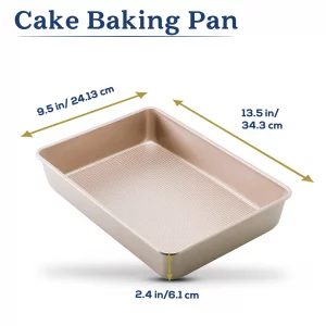 Ultra Cuisine 9x13 Inch Cake Baking And Brownie Pan - Easy Cleaning And Low Maintenance - Elevated Non-Stick Even Baking Experience - Food Safe Coati