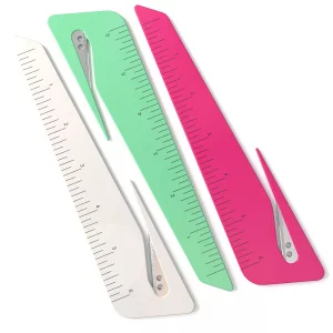 Uncommon Desks Ruler & Letter Opener Combo - Easy to Hold - Oversized Grip - Colorful 6 Inch Ruler - Envelope Opener w/Measuring Tool - Perfect for C