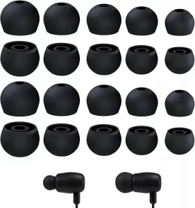 MMOBIEL 10 Pairs Ear Tips Silicone Compatible with Monster Panasonic Powerbeats 1/2/3 JVC Sony Ultimate Ears Sharp TDK Phillips Sennheiser Plantronic